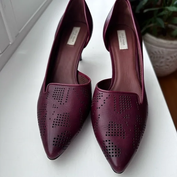Cole Haan Grand Os Neara Womens Burgundy Leather Heels Pumps Shoes Size 8. - Picture 5 of 7